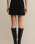 Black Ciera Suede Mini Skirt