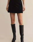 Black Ciera Suede Mini Skirt