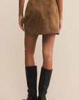 Ciera Coconut Suede Mini Skirt