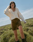 Ciera Coconut Suede Mini Skirt