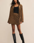 Ciera Coconut Suede Mini Skirt