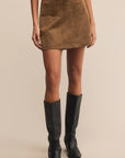 Ciera Coconut Suede Mini Skirt