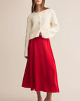 Festive Red Northpointe Midi Skirt
