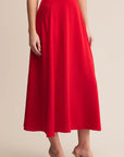 Festive Red Northpointe Midi Skirt
