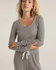 Light Oatmeal Heather Constance Stripe Top