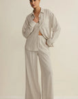 Linen Henri Striped Wide Leg Pant