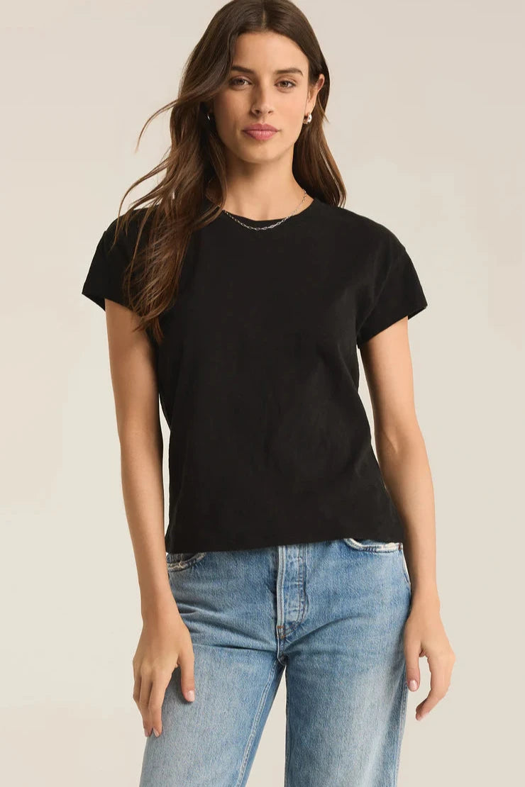 Black Modern Slub Tee