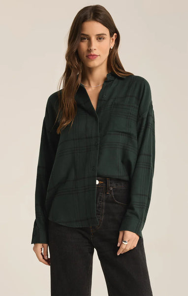 Cyprus Green River Plaid Button Up