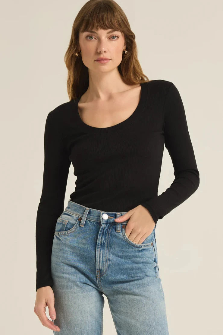 Black Varigated Layer Top