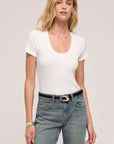 White Sirenan Scoop Neck Tee