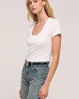 White Sirenan Scoop Neck Tee