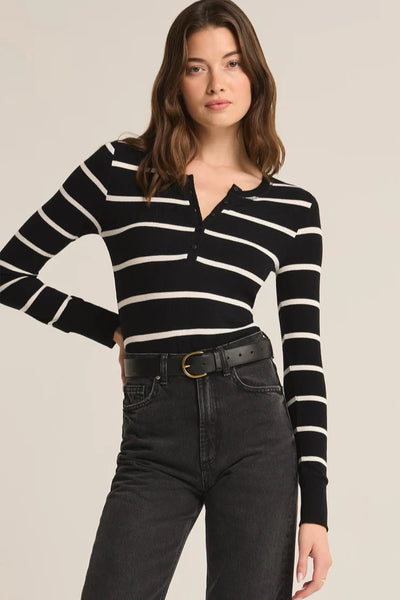 Black Scarlett Rib Henley