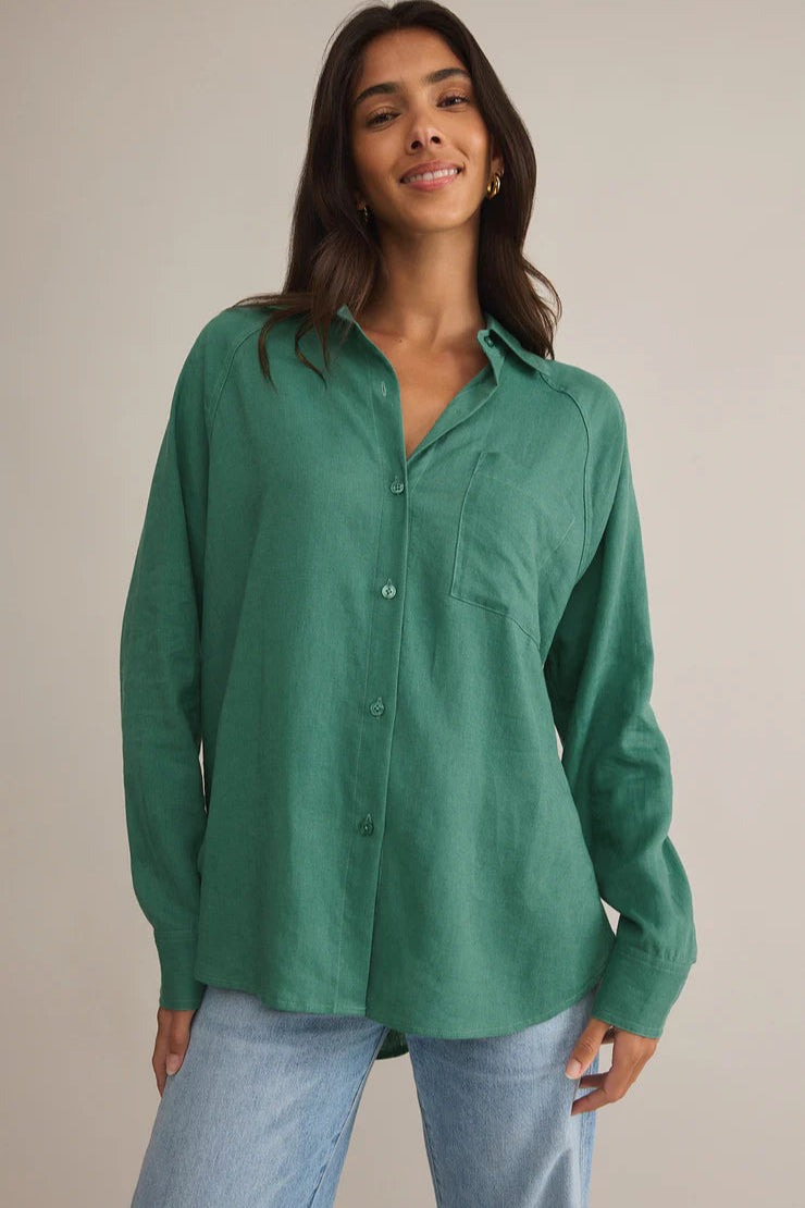 Botanical Green The Perfect Linen Top