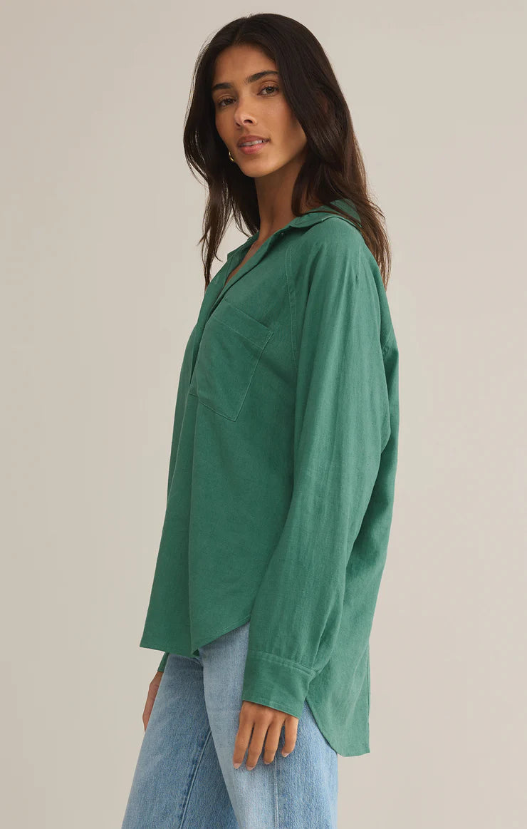 Botanical Green The Perfect Linen Top