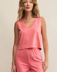 Sunset Pink  Sloane V-Neck Top