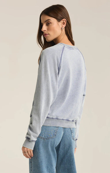 Washed Indigo Saldana Knit Denim Top