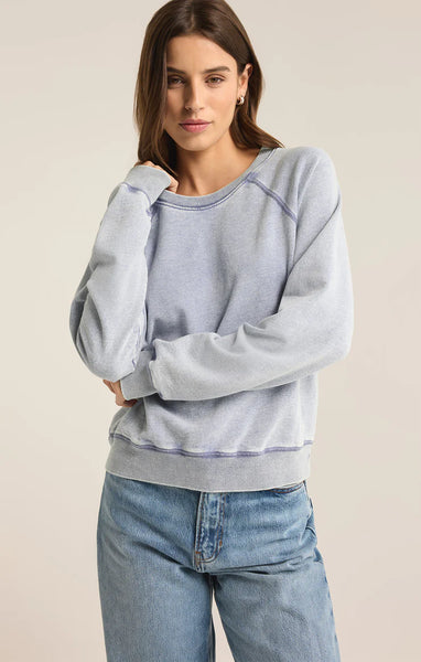 Washed Indigo Saldana Knit Denim Top