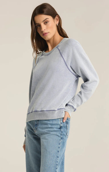 Washed Indigo Saldana Knit Denim Top