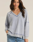 Washed Indigo Easy V Sweatshirt