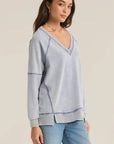 Washed Indigo Easy V Sweatshirt