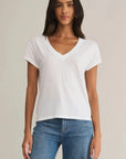 White Girlfriend V Neck Tee