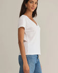 White Girlfriend V Neck Tee