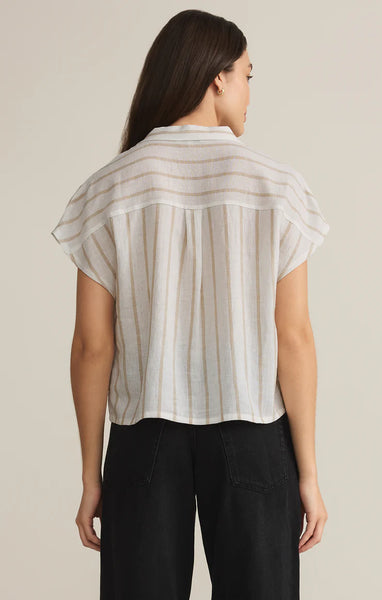 Cement Parallel Button Down  Top