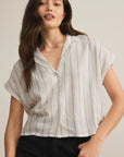 Cement Parallel Button Down  Top