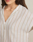 Cement Parallel Button Down  Top