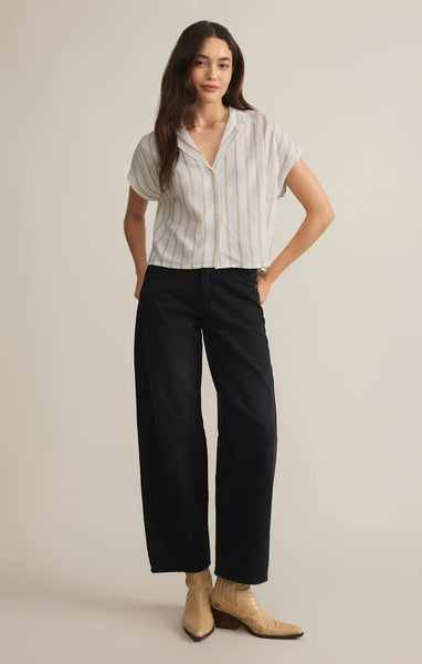 Cement Parallel Button Down  Top