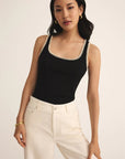 Black Jaidynn Rib Tank
