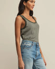 Dark Agave Elin Stripe Rib Tank
