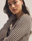 Heather Taupe Stella Stripe Henley