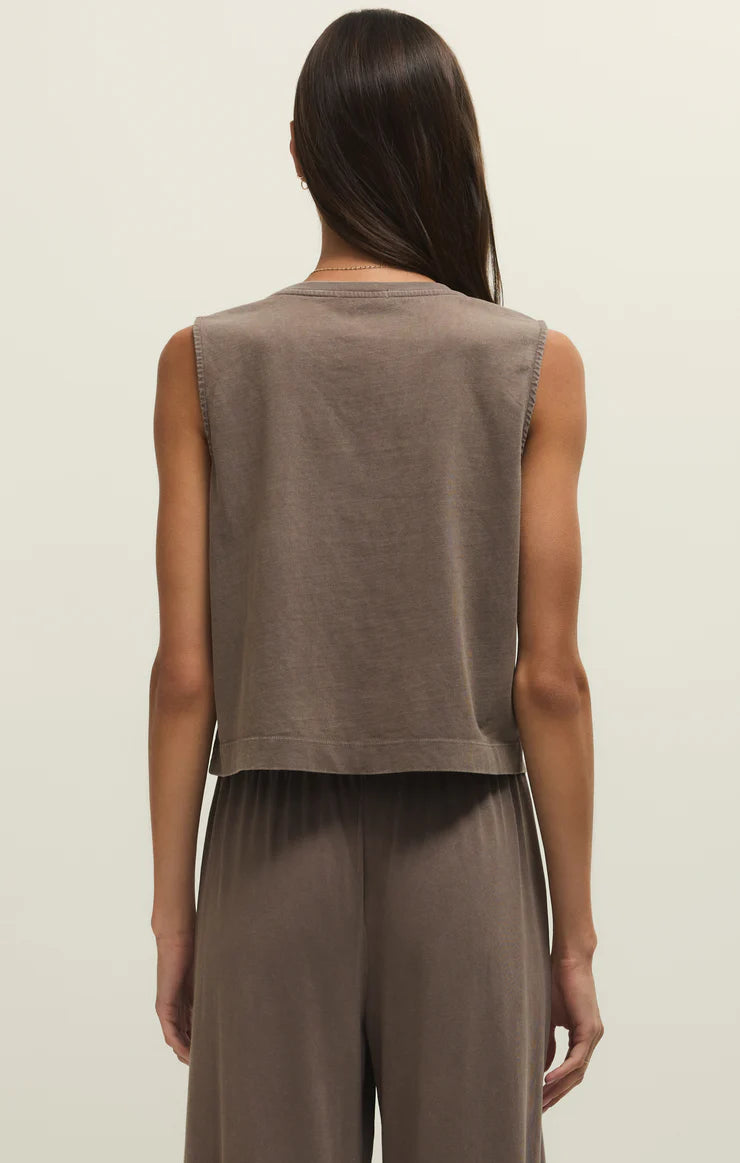 Perfectly Taupe Sloane Jersey Muscle Tank