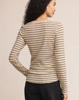Light Oatmeal Heather Eve Stripe Henley