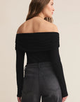 Black Whimsy Off Shoulder Mesh Top