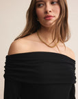 Black Whimsy Off Shoulder Mesh Top