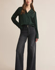 Garland Green Ana Satin Top