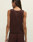 Chocolate Cherry Sloane Linen Top