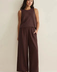 Chocolate Cherry Sloane Linen Top