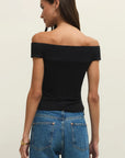 Black Second Skin Off Shoulder Top