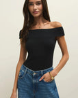 Black Second Skin Off Shoulder Top