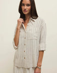 Linen Alfie Striped Button Up