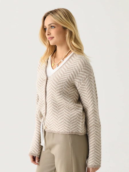 Sea Salt Naomi Herringbone Cardigan