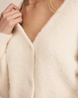 Warm White Sadira Fluffy Cardigan