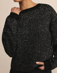 Black Gleam Sequin Sweater