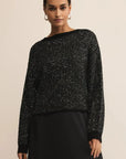 Black Gleam Sequin Sweater