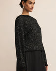 Black Gleam Sequin Sweater
