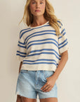 Lake Blue Prado Stripe Sweater Tee