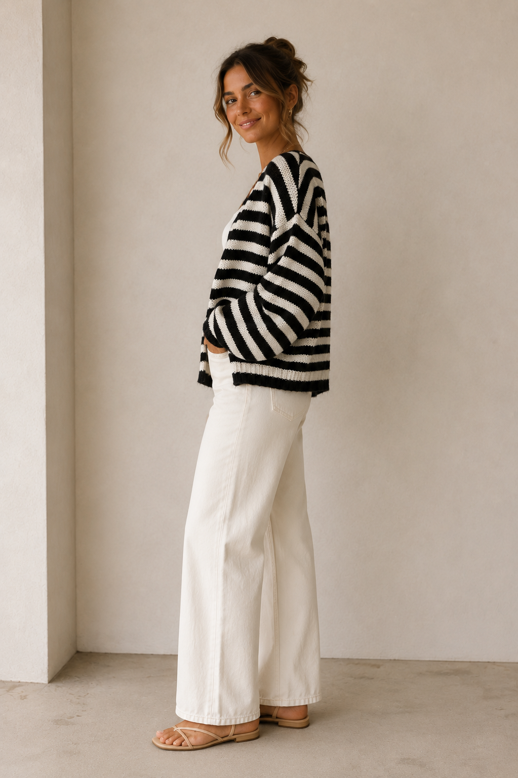 Black &amp; White Aden Sweater